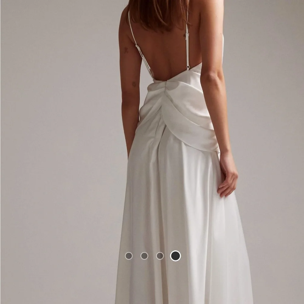 ASOS DESIGN White Satin Drape Cami Dress NWT - Picture 2 of 4